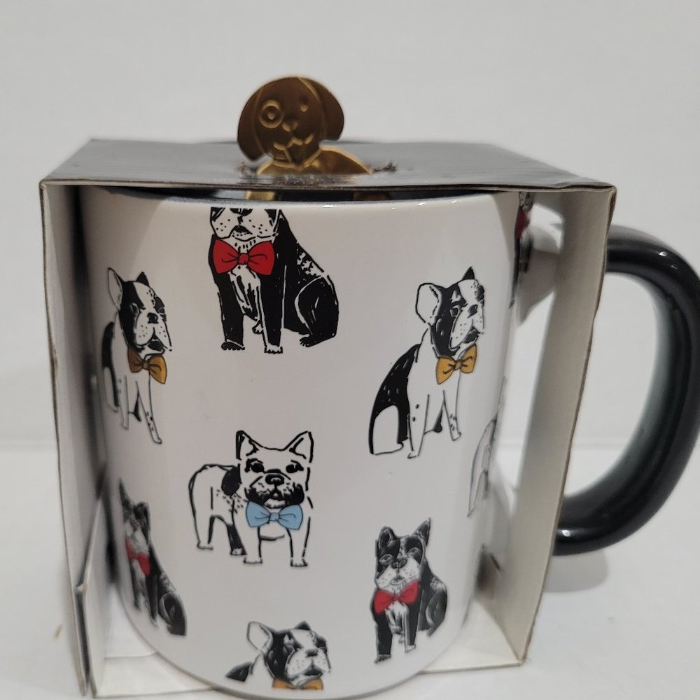 Gartner Studios Mug and Spoon Set Boston Terrier Dogs Cup Frenchie  puppy gift